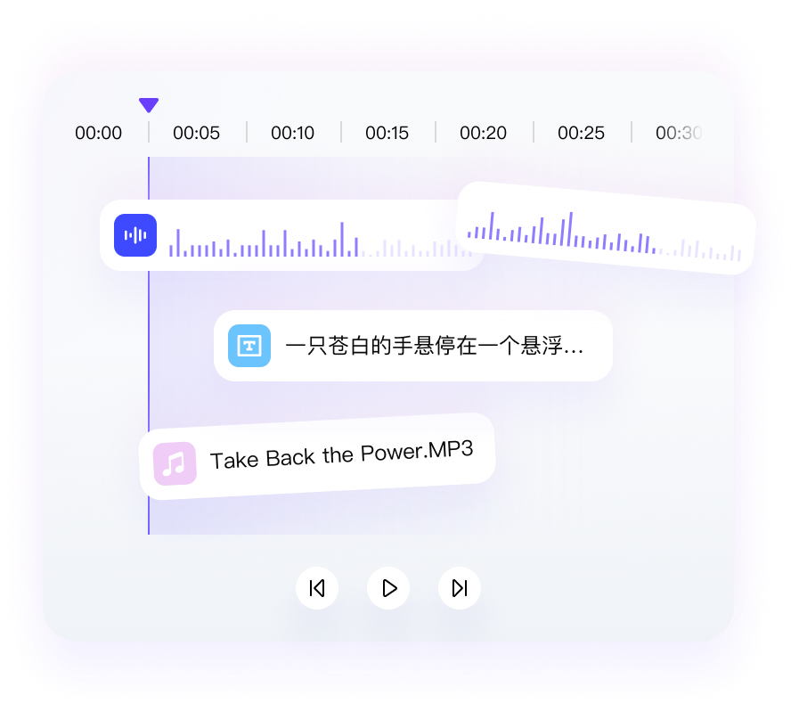 专业的音频编辑示意